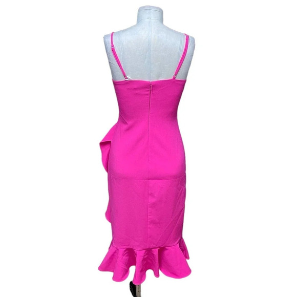 LIKELY Laverna Ruffle‎ Midi Dress Fuchsia Pink Size 0 - Picture 7 of 13